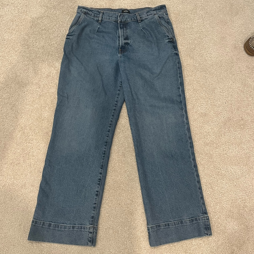Express Size 14r Blue Wide-Leg Denim Jeans